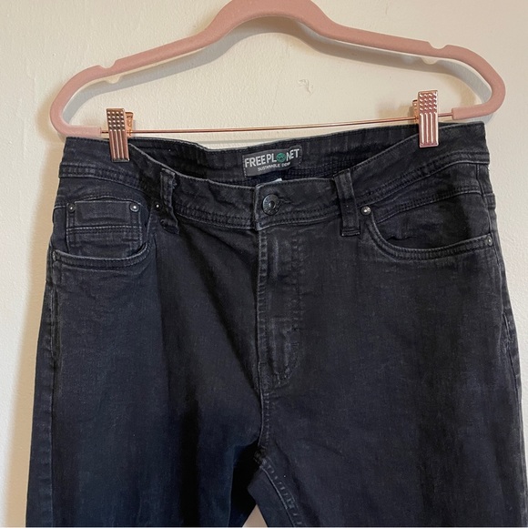Free Planet | Sustainable Black Denim Slim Leg Jeans 34x32 - Picture 2 of 6
